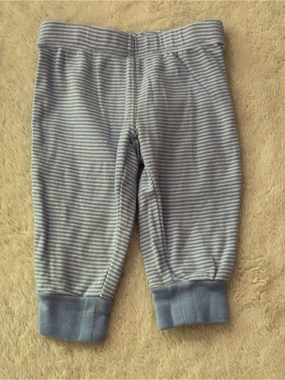 Baby Blue bunny on butt Striped baby Pants - Soft Cotton Bottoms 3M